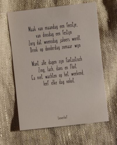 Wijnetiket Maak van maandag een feestje