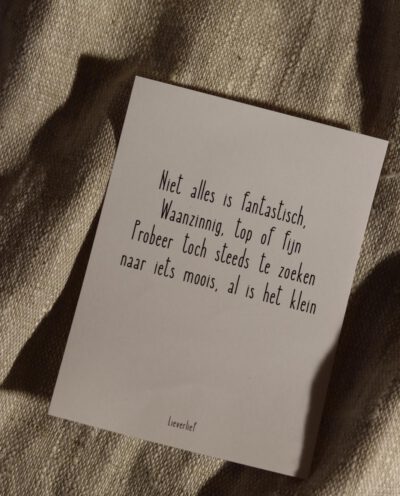 Wijnetiket Niet alles is fantastisch