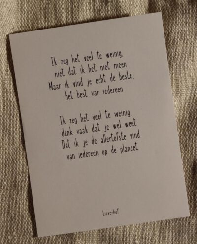 Wijnetiket Ik zeg het veel te weinig